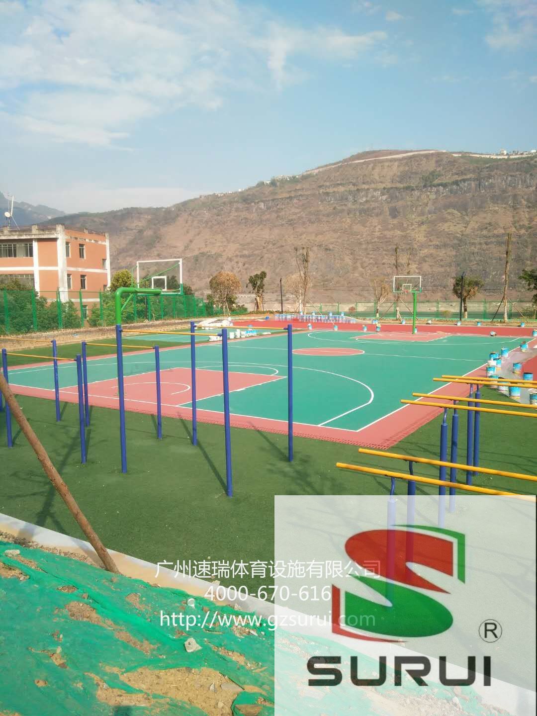 四川涼山州金沙中學人造草、硅PU球場、混合型跑道
